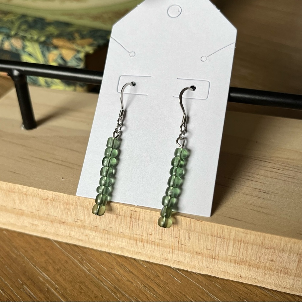 Handmade Stainless Steel Beaded Earrings - Nickel Free
